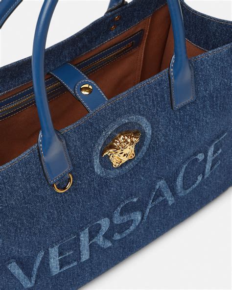 versace denim medusa bag|versace medusa tote bag.